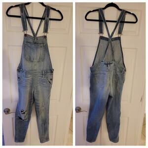 Abercrombie & Fitch Denim Bib OverallsSZ Small Skinny Distressed Streetwear